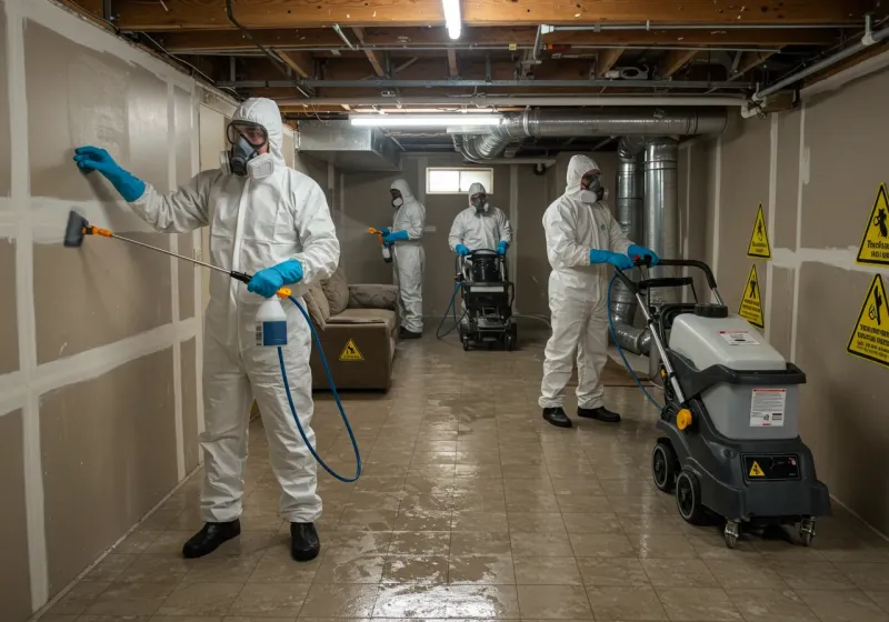 Basement Moisture Removal and Structural Drying process in Saint Paul, TX